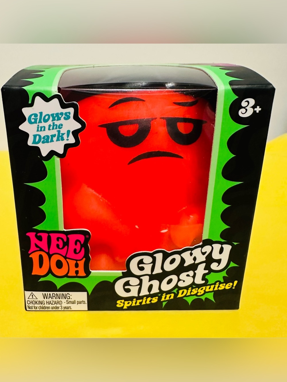 NeeDoh Glowy Ghost Glow-in-the-Dark Orange Squishy Toy